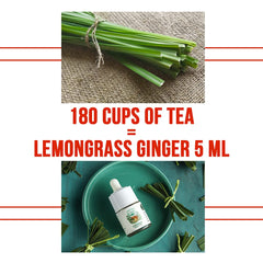 Spice Drop Lemongrass Ginger Extract Tea - 540 Cups, Pack Of 3 X 5ml, 0.1 Fl.Oz. Each | Contains Lemongrass & Ginger - Chai Masala Drops | No Preservatives, Gluten Friendly, Keto Friendly, Non-GMO
