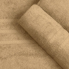Troveo Super Soft Cotton Hand Towels 400 Gsm | Super Absorbent Multipurpose Hand Towel For Home Gym Workout Traveling Running & Kitchen (Beige) - Pack Of 2