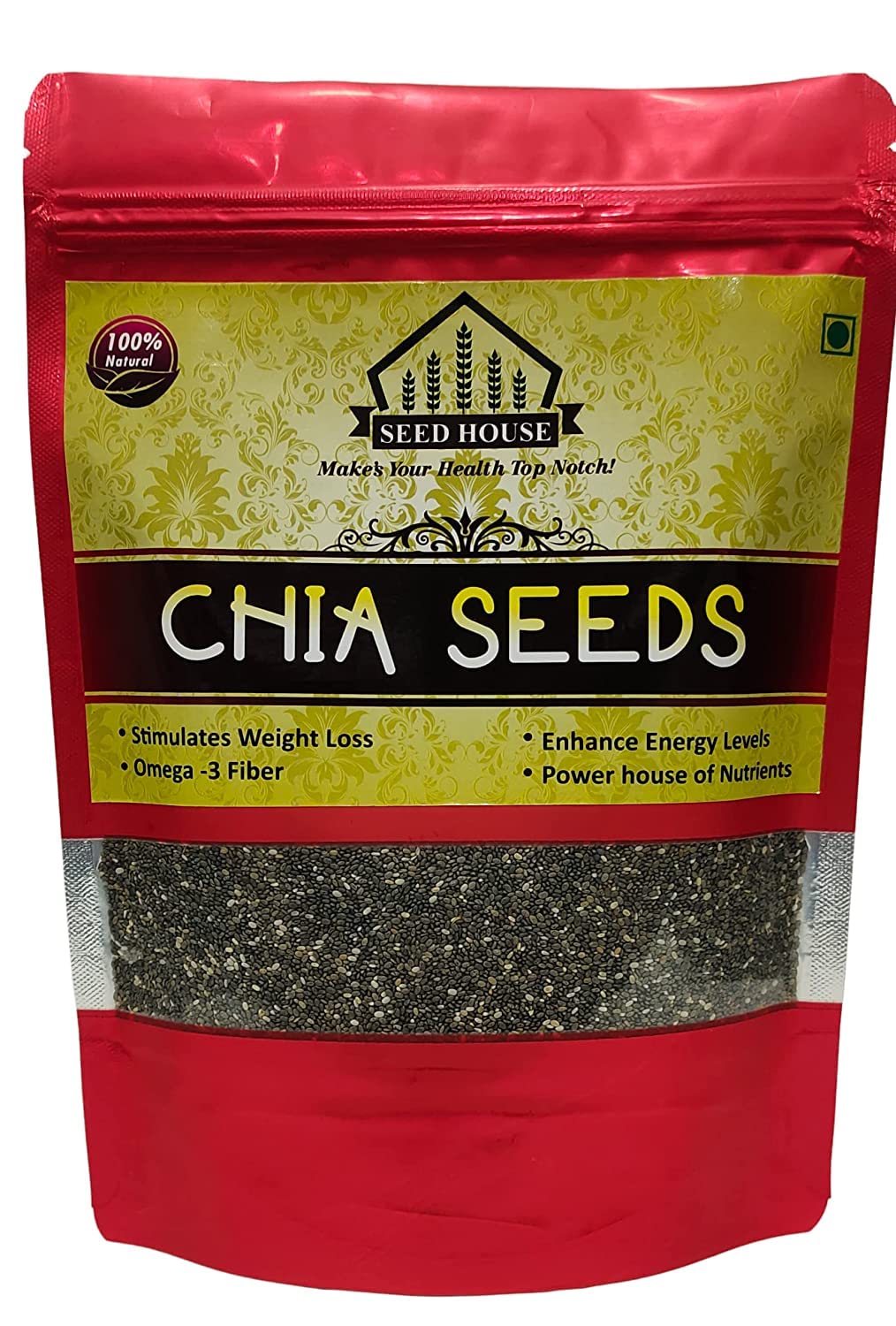 Seed House Premium Chia Seeds Rich In Omega 3 & Fibre Chia Seeds For Weight Loss Supports Skin Health & Digestive System | 400gm 0.8lbs