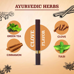 Ayurvedic Herbs Cigarettes, Non Addictive Pack Of 25 Sticks King Size | Cigarette Alternatives - Herbal Cigarette Clove Flavour No Tobacco & Non Nicotine