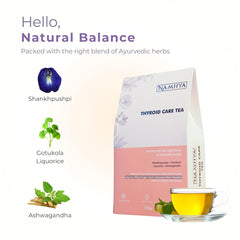 Namhya Thyroid Care Green Tea For Hypothyroidism - 100gm, 3.5 Ounce | Loaded With Natural Ayurvedic Herbs To Restore Healthy T3, T4 Levels - Helps Sleep, Weight Management | High Caffeine