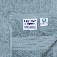 Feather & Spun Organic Cotton Lavender Fragrance Hand Towel 500 Gsm | Anti Microbial Fade Resistant Double Needle Stitch Hand Towel (Mint Breeze) - Pack Of 2