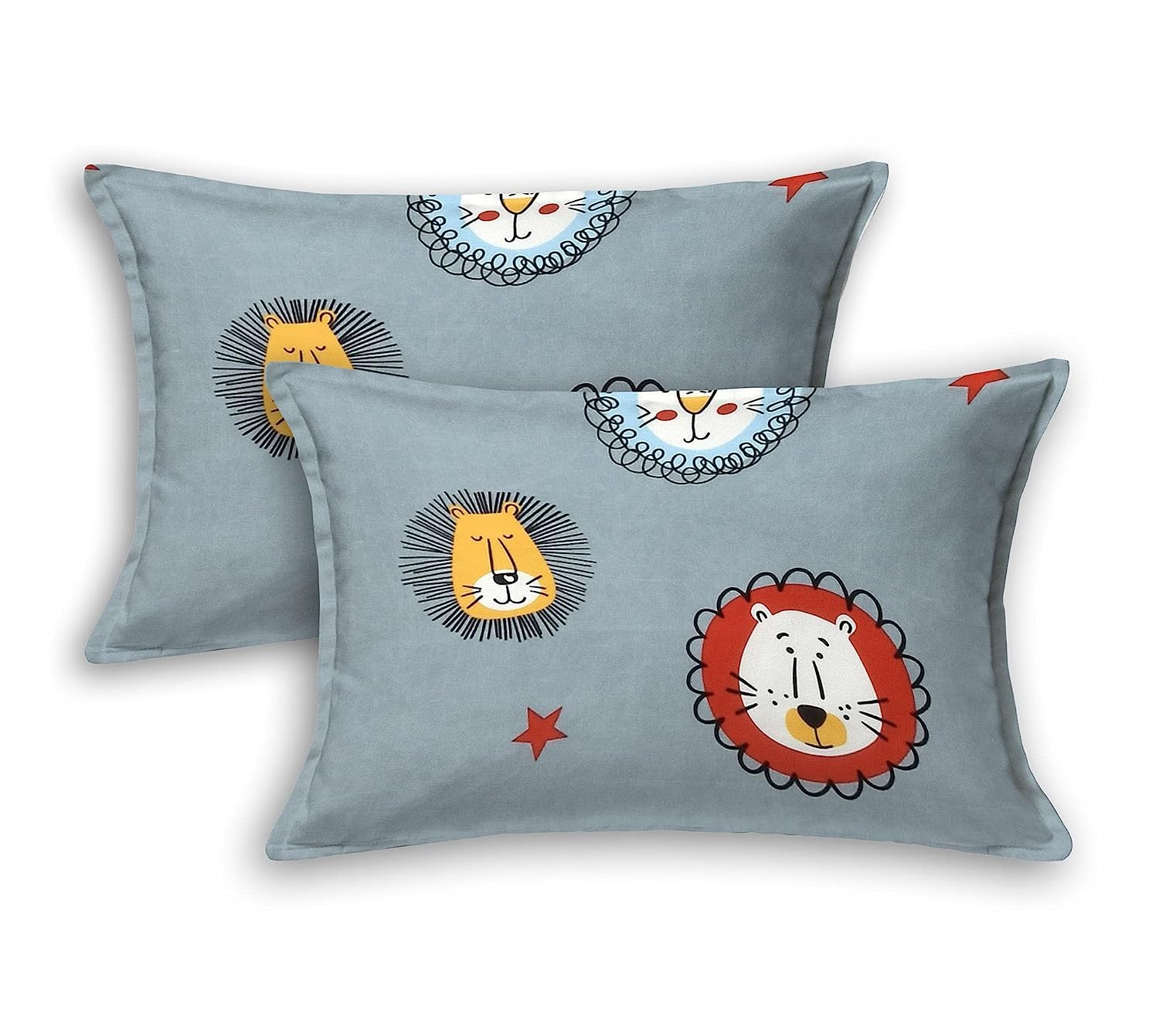Wrinkle Free Soft Kids Double Bedsheets For King Size With 2 Pillow Cover | 90 X 95 Inches, Grey | Cartoon Printed Design | Child Bedroom Decor