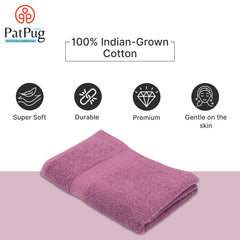 PatPug 100% Indian Ultra Soft Cotton Towel 380 Gsm | Highly Absorbent, Fade Resistant Large Bath Towel (Wine Red)