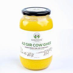 Premium Natural A2 Gir Cow Ghee By Khushal Farms | High In Protein Fiber & Nutrients Healthy Desi Ghee Good For Taste | (1 Litr) 33.8 Ounce | Jar Pack