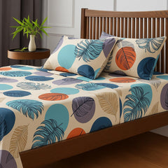 100% Microfiber Bedsheet For Double Bed With 2 Pillow Covers Breathable - Double Bed Size 90 X 100 Inches, Multicolor | Natural & Cozy Double Bed Sheet