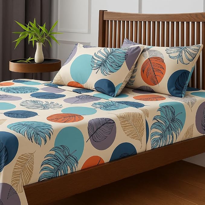 100% Microfiber Bedsheet King Size Includes 2 Pillow Covers - 108 X 108 Inches, White | Soft, Breathable & Durable