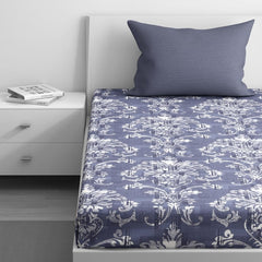 Cotton Elastic Fitted Single Bedsheet With 1 Pillow Cover | 72 X 30 Inches, Dark Grey - Breathable & Durable, Soft & Perfect For All Seasons
