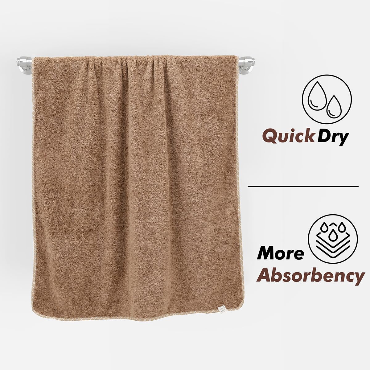 Urbanleaf Microfiber Large Bath Towel Quick Dry Super Absorbent Bath Towel | Towel For Bath, Travel, Gym, Beach, Pool & Yoga (Brown & Peach)