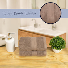 Rangoli 100% Cotton Fibre 2 Hand Towel 500 Gsm | Highly Durable & Super Absorbent Towel | Skin-Friendly & Quick Drying Luxury Towels (Beige)
