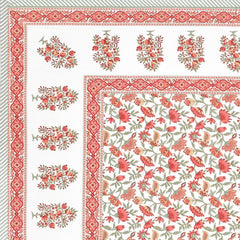 100% Cotton King Size Bedsheet For Double Bed With 2 Pillow Cover - 108 X 108 Inches, Red & White | Extra Soft & Wrinkle Free | Perfect Gifting Wedding, Housewarming Or Festival