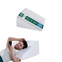Orthopedic Wedge Pillow, Cooling Gel Memory Foam & HR Foam Pillow, White - 18 L X 18 W X 12 H Inch | Acid Reflux, Snoring, Leg Elevation, Pregnancy Pillow | For Legs, Back, Neck Pain Relief