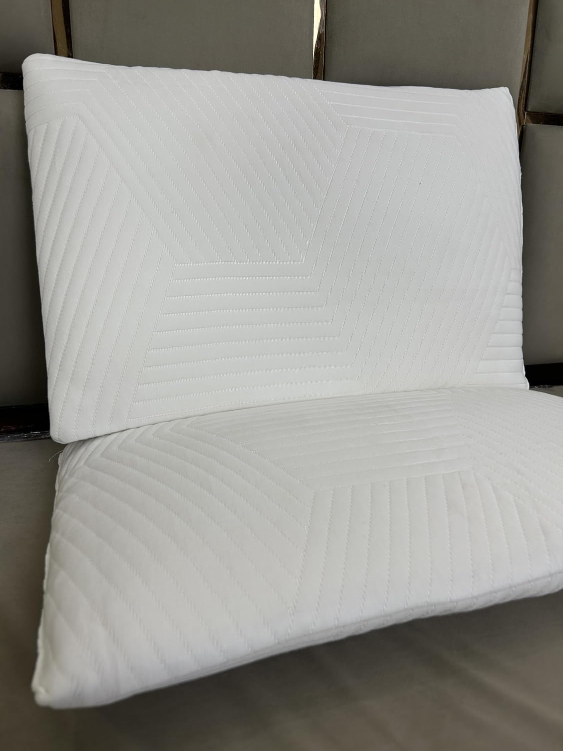 Ultra Slim Memory Foam Pillow, Soft & Fluffy Slim Pillow For Sleeping, White, Standard Size - 46 X 70 Cm | Cervical Support, Neck Support, Anti Allergic, Lightweight, Soft, Breathable