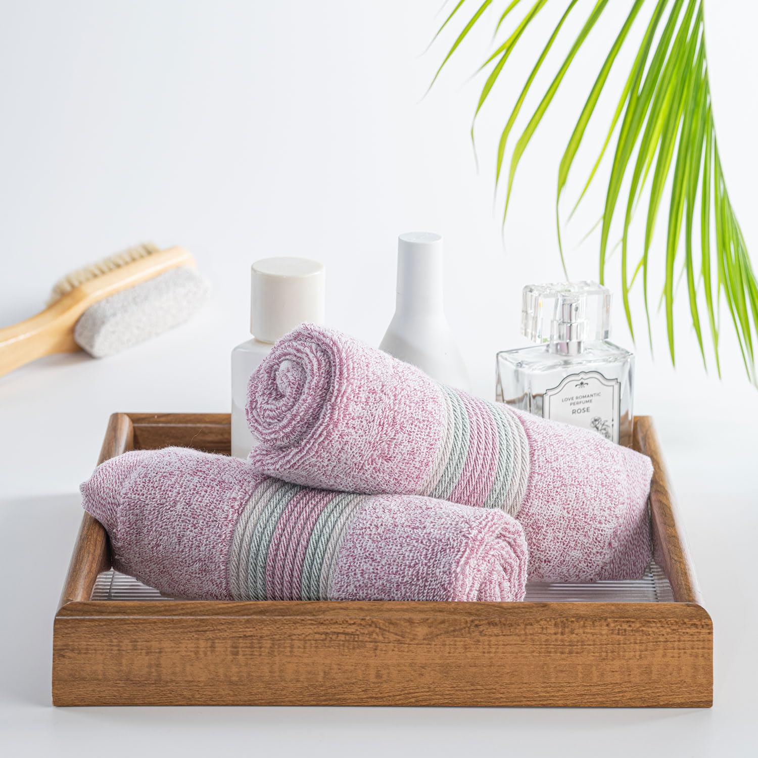 Spread Spain Water & Soil Face Towel 300 Gsm | Luxurious Blend Of Cotton & Bamboo Fiber Face Towel Ultra-Absorbent, Quick-Drying & Skin-Friendly (Pink) - Pack Of 2