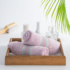Spread Spain Water & Soil Face Towel 300 Gsm | Luxurious Blend Of Cotton & Bamboo Fiber Face Towel Ultra-Absorbent, Quick-Drying & Skin-Friendly (Pink) - Pack Of 2