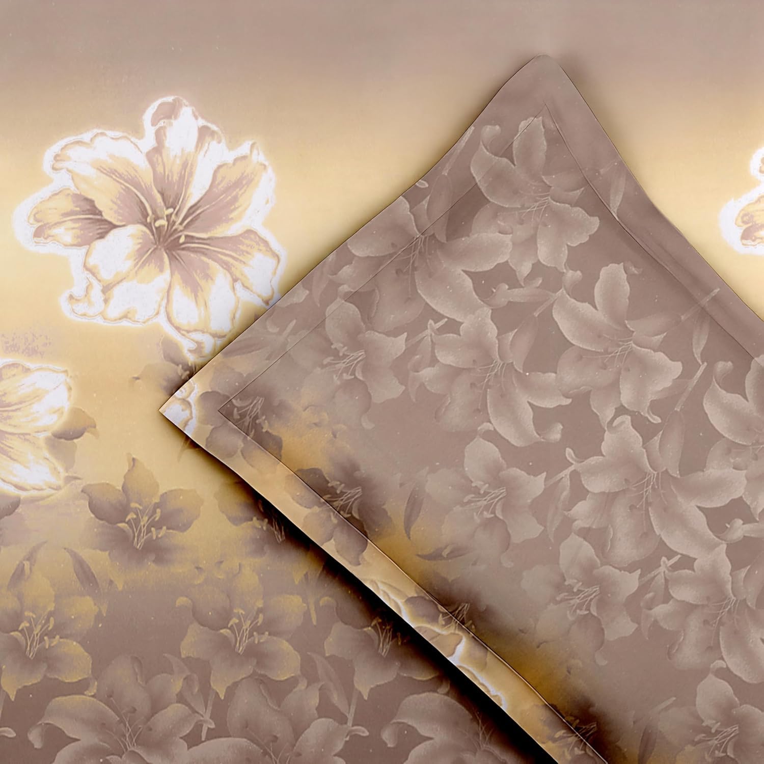 Cotton Elastic Fitted Double Bedsheet For King Size With 2 Pillow Covers - 78 X 72 + 8 Inches, Brown & Cream | Soft Wrinkle Free & Breathable Elastic Bedsheets For King Size Bed