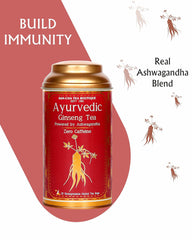 San-Cha Ayurvedic Ginseng Tea - 25 Pyramid Tea Bags | Enhance Energy, Blended With Rich Antioxidant - Zero Caffeine | Pure Herb & Spice Blend