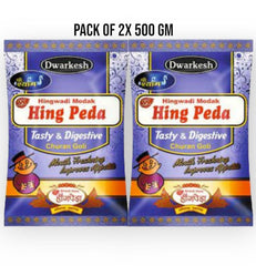 Dwarkesh Hing Peda 1kg, (500gm *2) | Tasty & Digestive Churan Goli | Pouch Pack