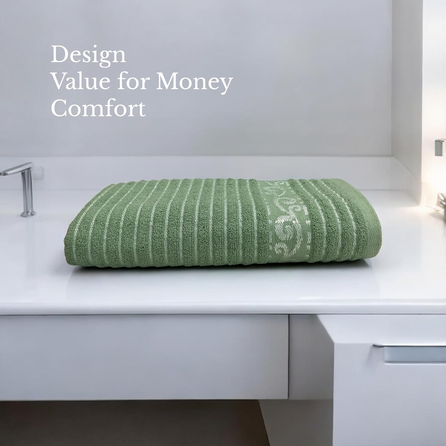 100% Cotton Luxury Bath Towel 500 Gsm | Quick Dry, Extra Soft & Extra Absorbent Fade Resistant Bath Towel (Olive Green)