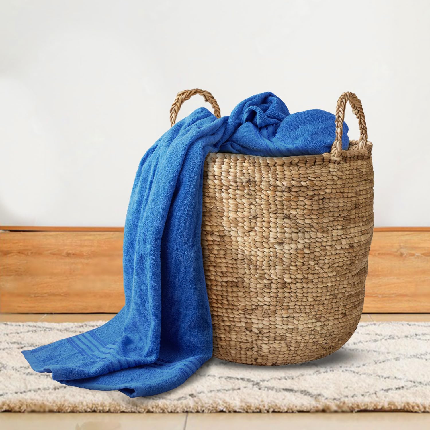 Himêya 100% Cotton Bath Towels 380 Gsm | Large Size Bath Towel For Men & Women (Iris Blue)