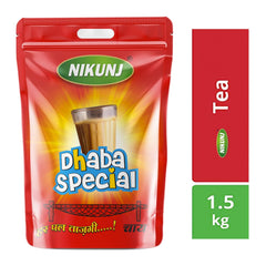 Nikunj Dhaba Special Leaf Tea - 1.5 Kg Pack, 52.9 Ounce | Special Leaf & Dust Mix Blend - Loose Leaves Black Tea, Caffeine Free Chai Patti | Masala Tea Leaves, Assam Tea