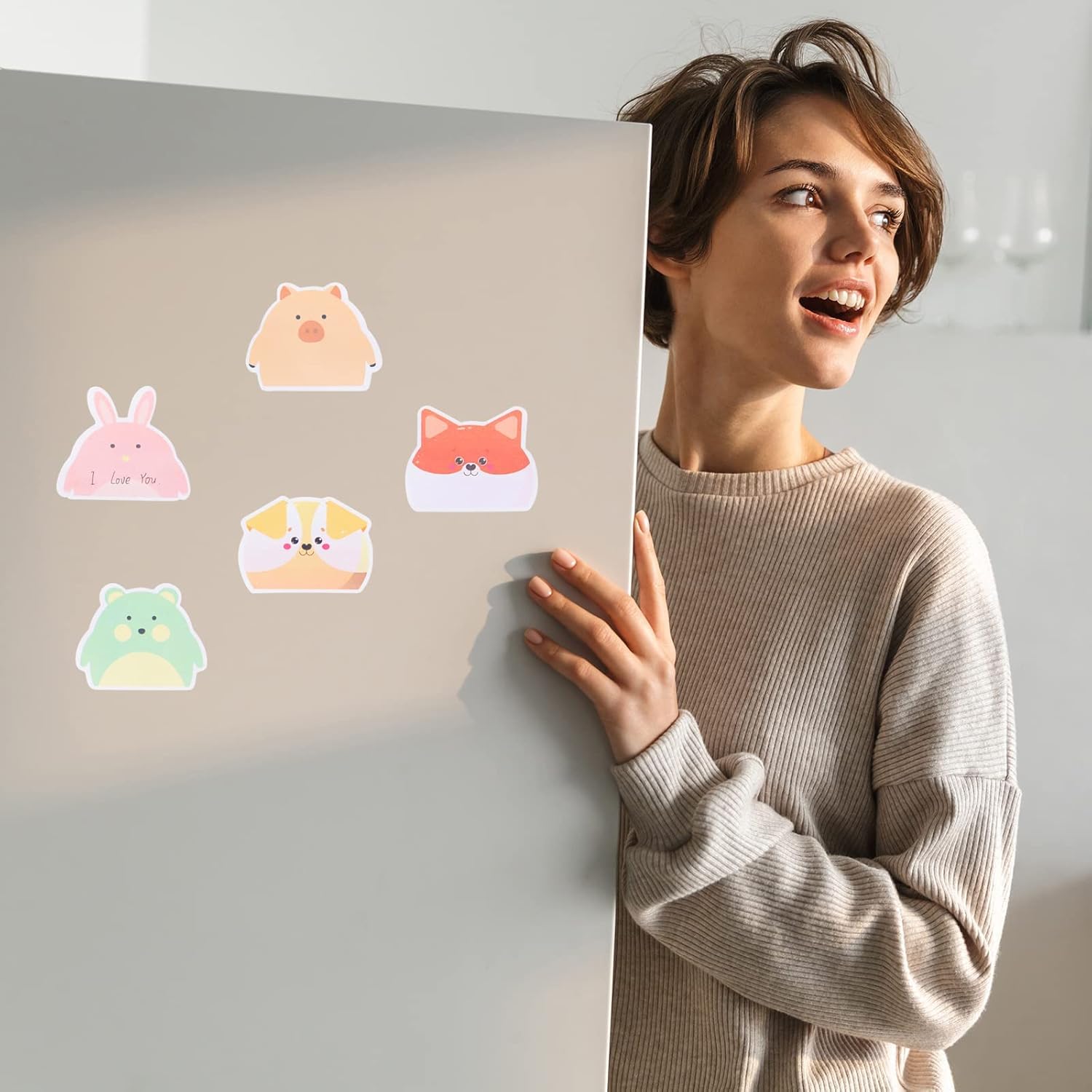 Cute Sticky Notes, Cartoon Sticky Notes Pet Animals Shape Markers | 270 Sheets - Pack Of 6