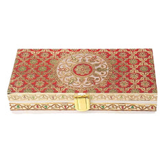 Fancy Shagun Cash Box Or Gaddi Box For Gifting Money On Wedding, New Born Baby, Ring Ceremony Pattern1pc, Material - Wood, Colour - Cream Red Flower