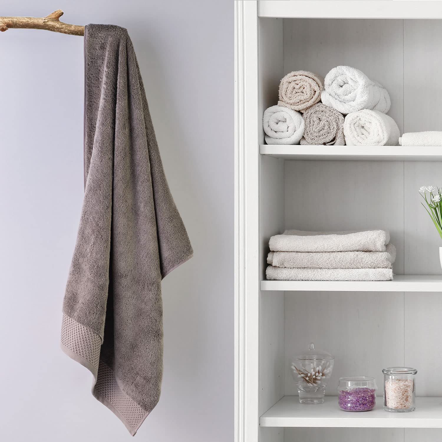 Spread Spain Bath Towels 800 Gsm | Micro Modal Large Size Super Absorbent & Soft Bath Towel (Brown)