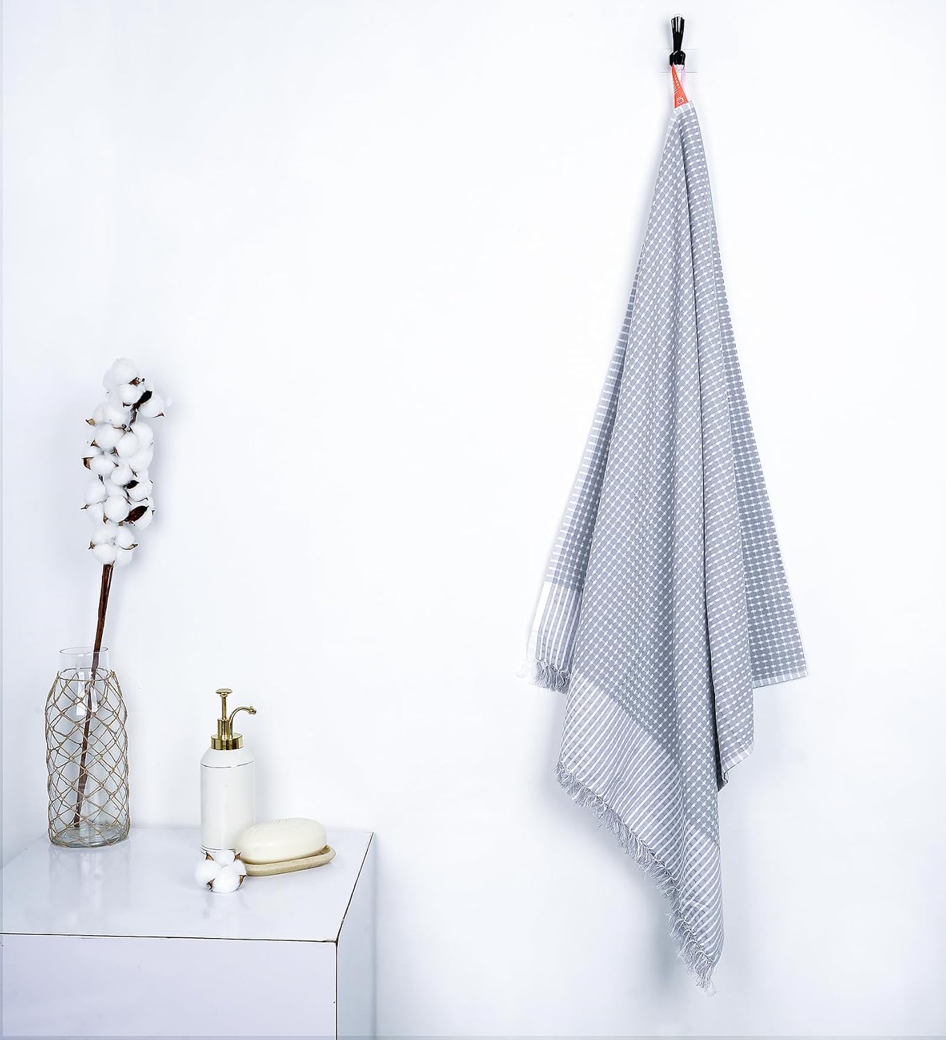 Thirsty Towel Cotton Honey Comb Bath Towel 190 Gsm | Quick Dry Lightweight High Absorbent Travel-Friendly (Steel Grey)