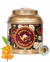 San-Cha Dragon Lily Blooming Green Tea - 40gm, 1.4 Ounce | Improves Metabolism & Aids Weight Management - Osmanthus & Lily Flower Tea | Low Caffeine