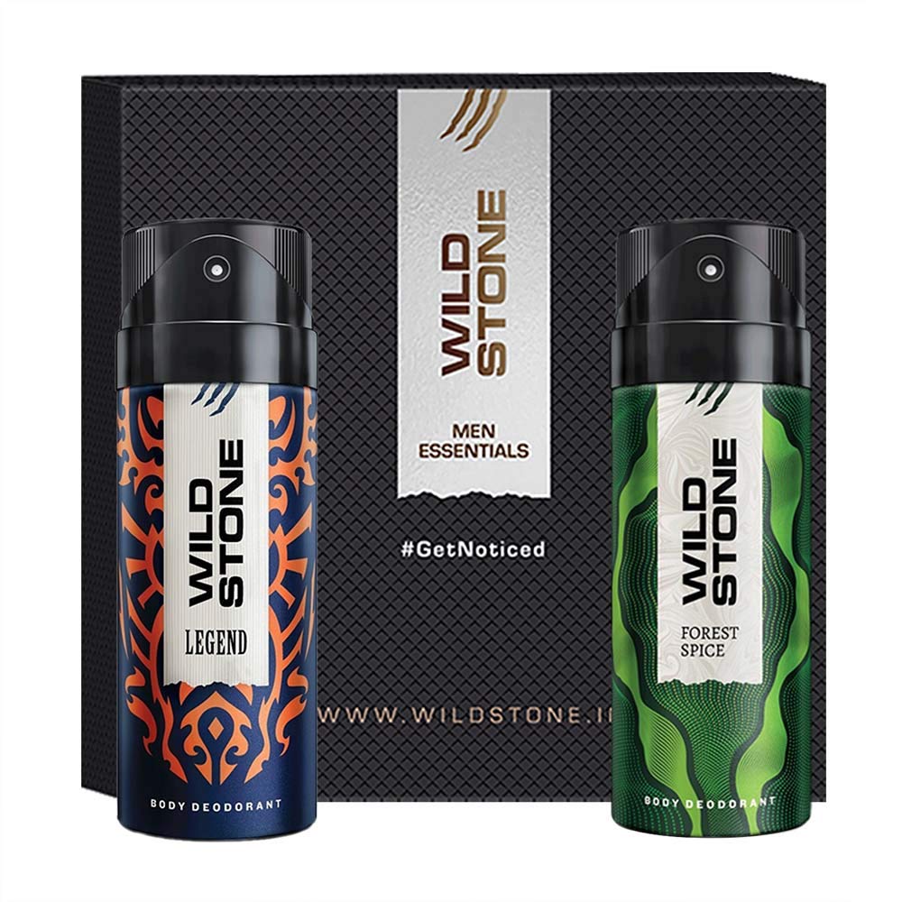 Wild Stone Forest Spice & Legend Deodorant Body Spray 300ml 10.1 Fl.oz. Pack Of 2 | Perfect Gift Set For Husband