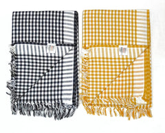 Bombay Dyeing Rimzim 100% Cotton Printed Soft & Slick Quick Drying Bath Towels 500 Gsm (Yellow & Black) - 2 Pcs