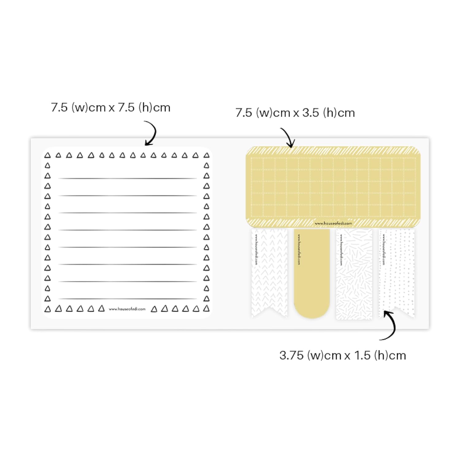 Beautiful Designs & Boho Sticky Notes, 25 Of Each Of The Flags, Abstract - Multicolor