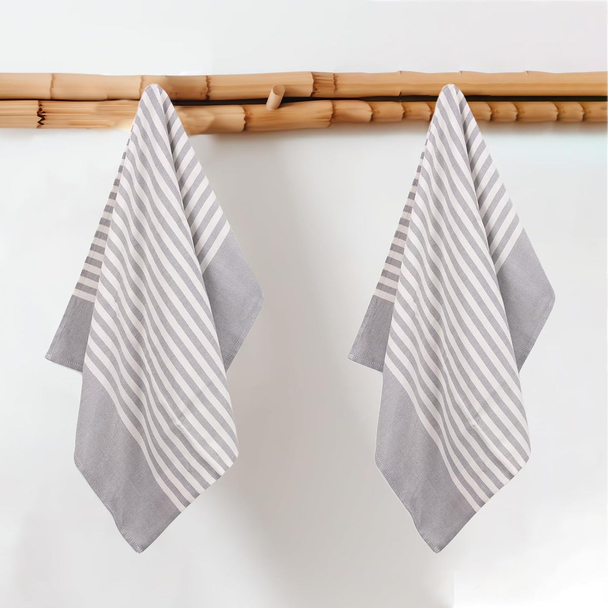 Mush Bamboo Turkish Hand Towels 250 Gsm | 100% Bamboo Gym Towel For Men & Women | Ultra Soft, Absorbent & Quick Dry Towel | Grey (Set Of 2)