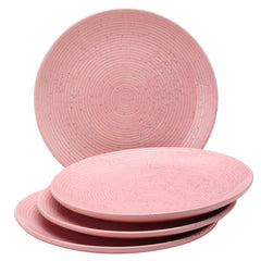 Ceramic Serving Dinner Plates Set Of 4 - 10.6 Inch, Pastel Pink | Scratch Resistant, Microwave Safe & Dishwasher Safe - Handcrafted Dinner Plates