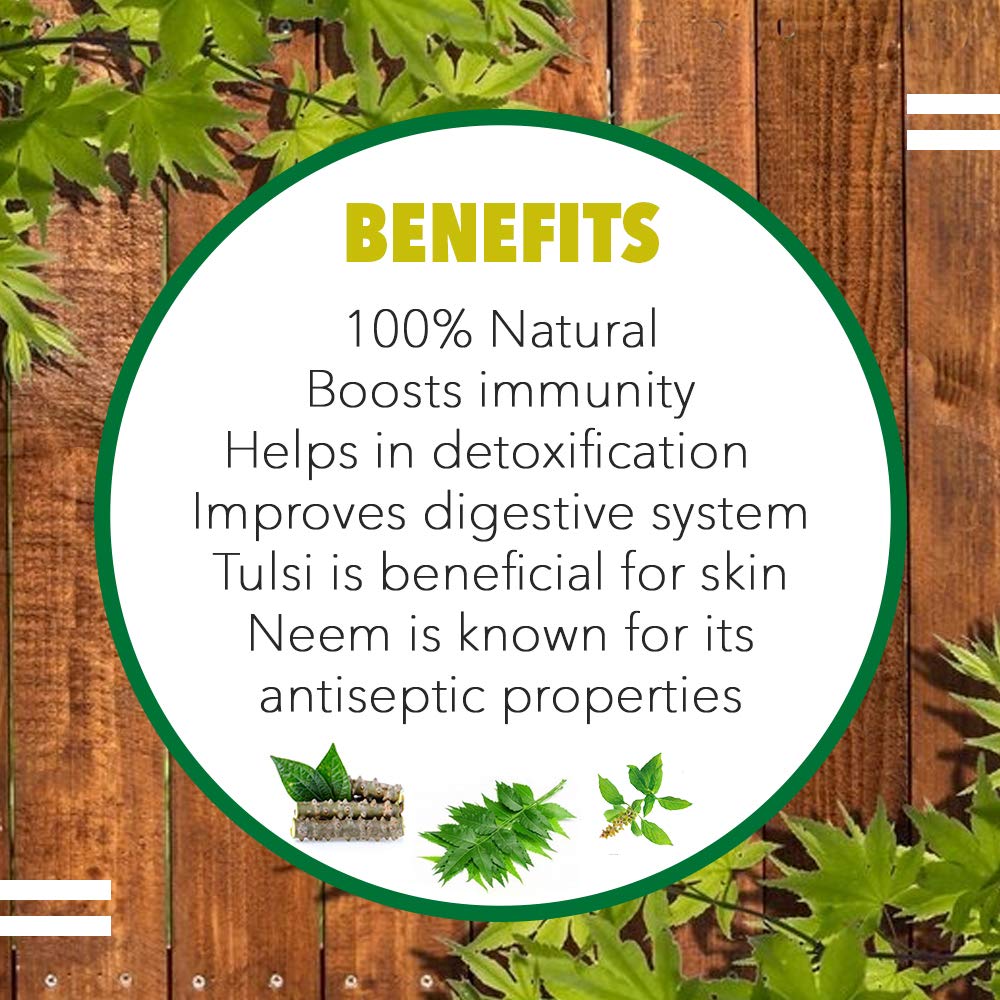 Nutriorg Pure & Natural Giloy & Tulsi, Neem Juice, Immunity Booster, 100% Natural & Has Been Extracted From Organic Giloy Farmed In Certified Organic Farms | 300ml 0.66lbs Each Pack Of 2
