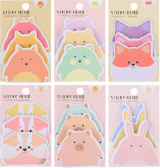 Cute Sticky Notes, Cartoon Sticky Notes Pet Animals Shape Markers | 270 Sheets - Pack Of 6
