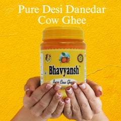 Premium Pure Cow Ghee By Bhavyansh | Healthy & Pure Cow Ghee Perect Use For Pooja | (1 Litr) 33.8 Ounce | Jar Pack