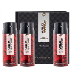 Wild Stone Red Deodorant 450ml 15.2 Fl.oz. Pack Of 3 | Perfect Gift Set For Men | Long Lasting Fragrance