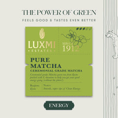 Luxmi Estates Ceremonial Grade Pure Matcha Green Tea - 50gm, 1.7 Ounce | USDA Certified Organic Green Tea Powder - Caffeine Free Green Tea | Rich In Antioxidants