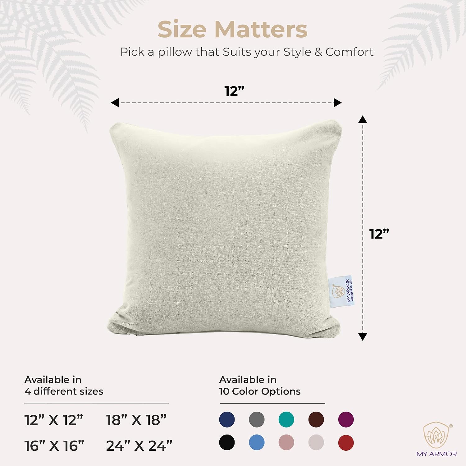Microfiber Square Pillow, Cushion For Sofa, Car & Decoration, Cream, Size - 12 X 12 Inch | Throw Pillow, Back & Neck Support, Hypoallergenic, Washable, Cream Velvet Cover - Pack Of 5