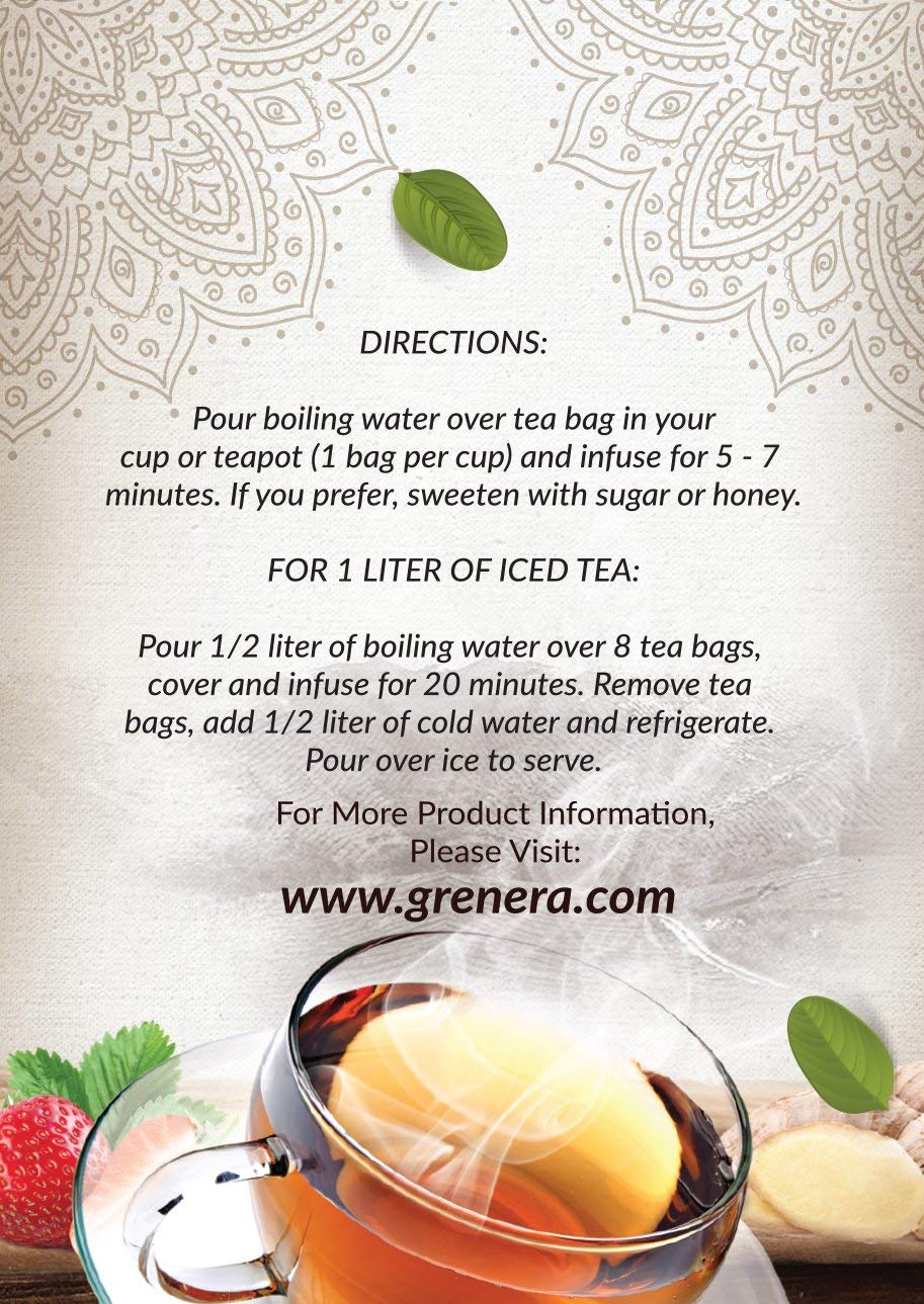 Grenera Moringa Assorted Infusion Tea - 20 Tea Bags | Herbal Dietary Supplement - Caffeine Free, Non-GMO, Gluten Free, Staple Free
