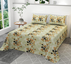 100% Pure Cotton Double Bedsheet With 2 Pillow Covers - 90 X 90 Inches, Light Green | Soft, Breathable & Skin-Friendly Fade Resistant Double Bedsheet