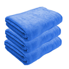 Black Gold The Finer Touch Oversized Microfiber Bath Towel 2100 Gsm | Soft Quick-Dry Microfiber Towel For Men & Women | Lightweight, Absorbent & Travel-Friendly (Royal Blue) - Pack Of 3