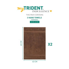 Mytrident Indulgence Collection Hand Towel 400 Gsm | 100% Cotton For Men & Women Hand Towel - Roasted Java (Pack Of 2)