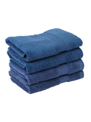 Bianca Ultra Soft Zero Twist 100% Cotton Towel Hand Towel 480 Gsm | Super Absorbent, Fluffy, Aerocore Organic Technology - For Men, Women, Gym, Kitchen (Navy)- Pack Of 4