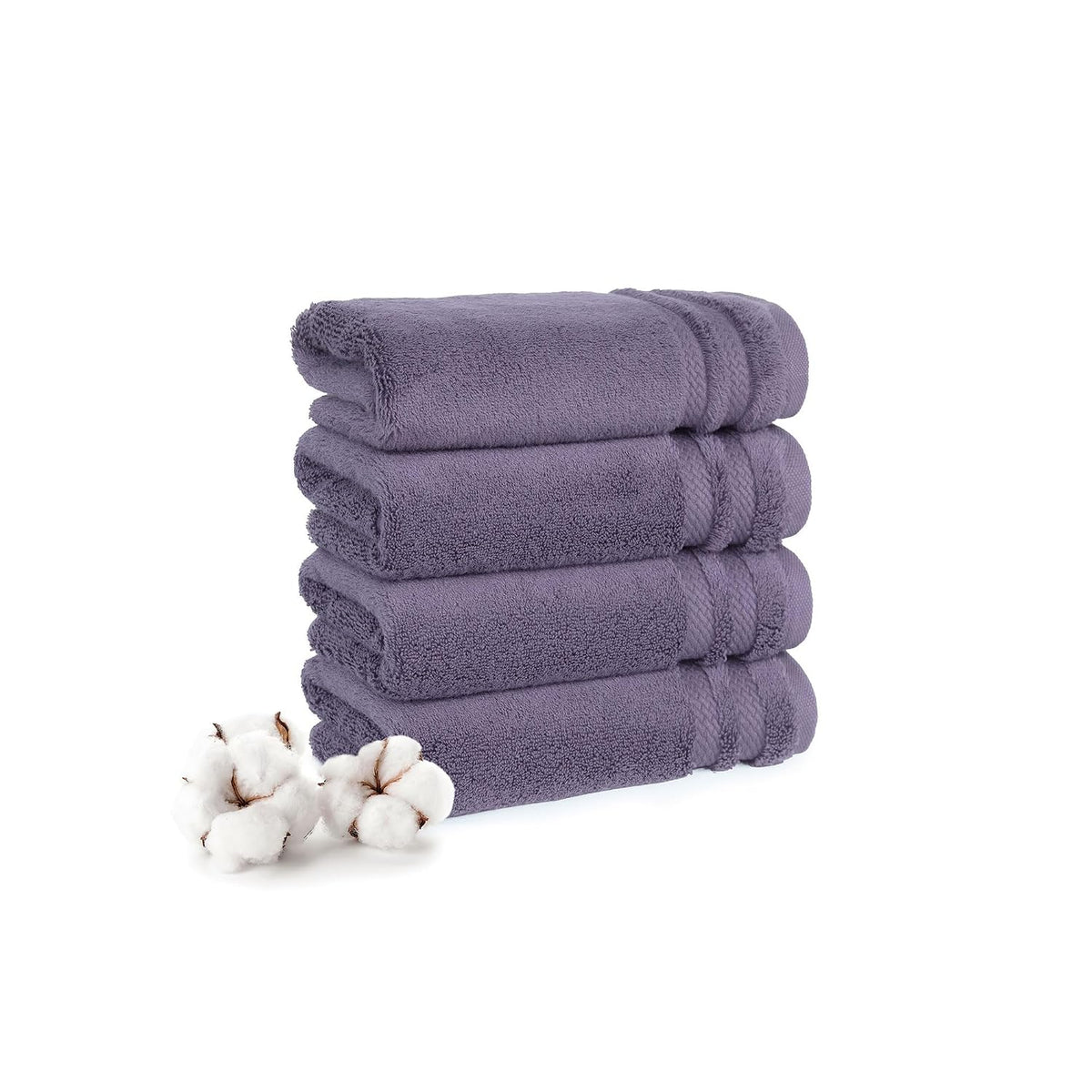 Mytrident Finesse 100% Cotton Hand Towels 800 Gsm (Purple) -4 Piece