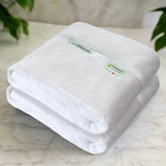 Heelium Bamboo Bath Towel 3x Softer & Quick Drying 400 Gsm (White)