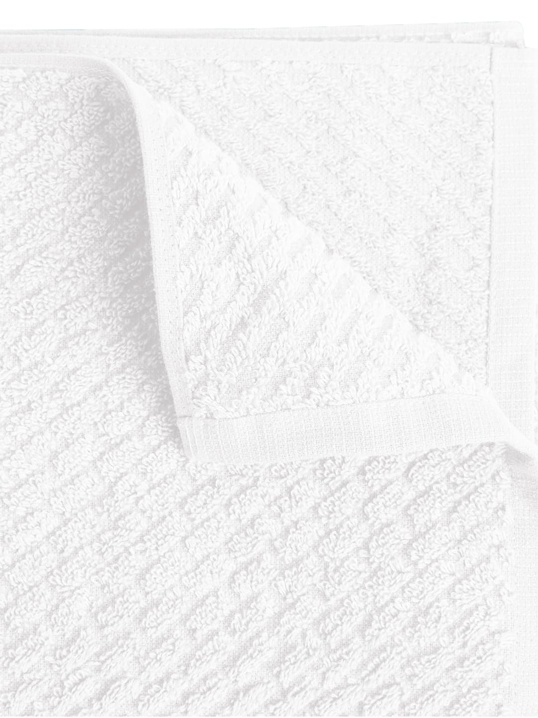 Spaces 100% Cotton Large Size Bath Towel 450 Gsm | Super Absorbent, Quick Dry, Ultra Soft Bath Towel | Dobby Solid Design (White)