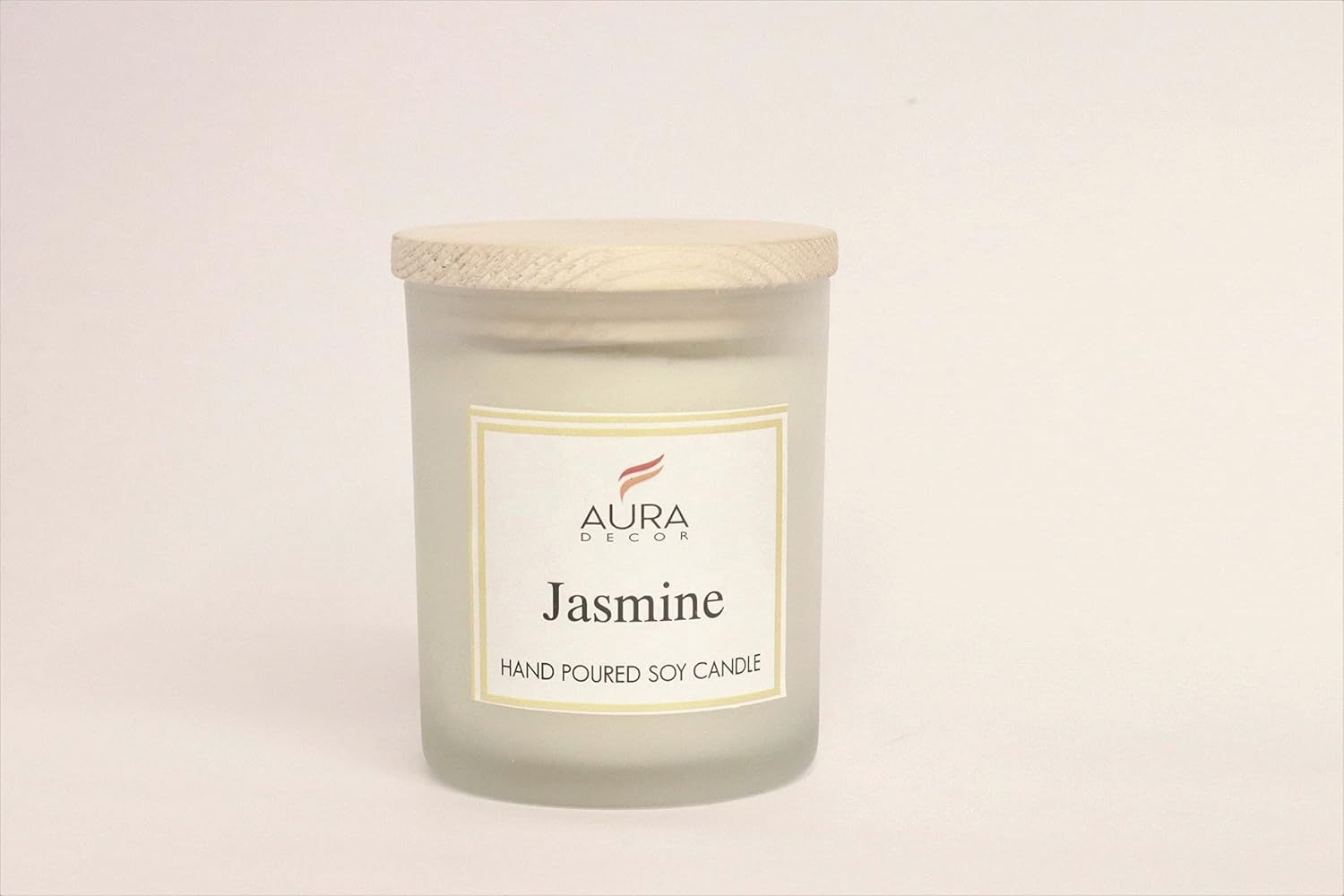 JASMINE FRAGRANCE SOY WAX GLASS CANDLE WITH WOODEN LID & COMES GIFT BOX CANDLE